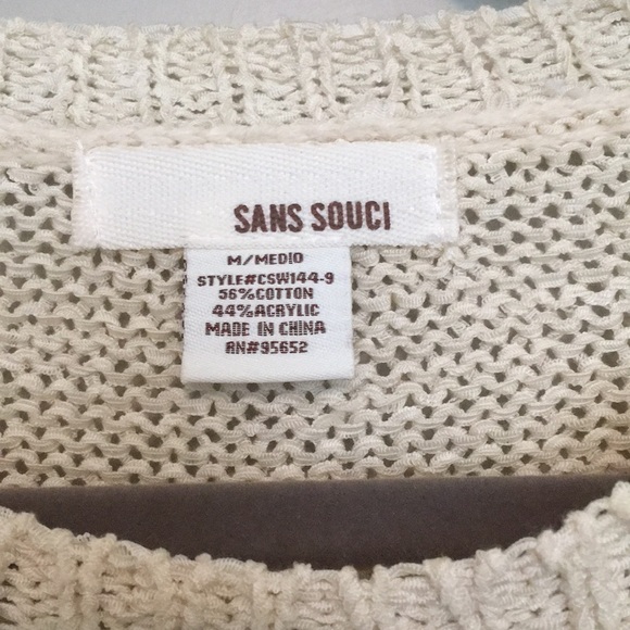 Sans Souci Creme Crop Knit Sweater - Picture 3 of 3